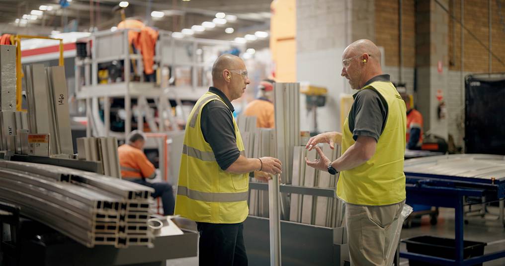 Volgren team on the aluminium production line