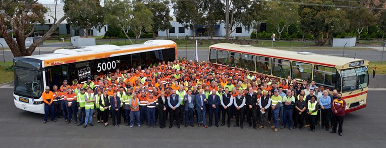 Volgren celebrates 5000th bus out of Dandenong